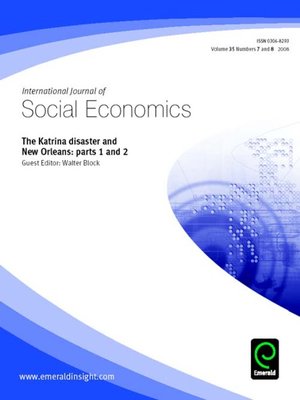 cover image of International Journal of Social Economics, Volume 35, Issue 7 & 8